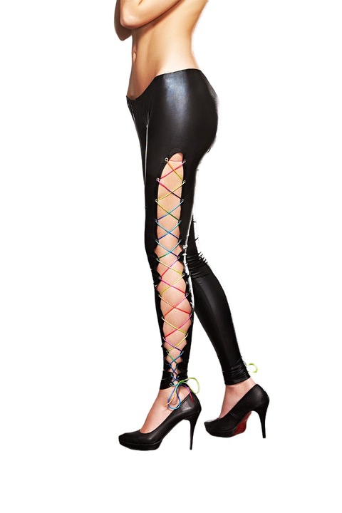 7heaven Colorado fekete XL wet-look lábszárvédő