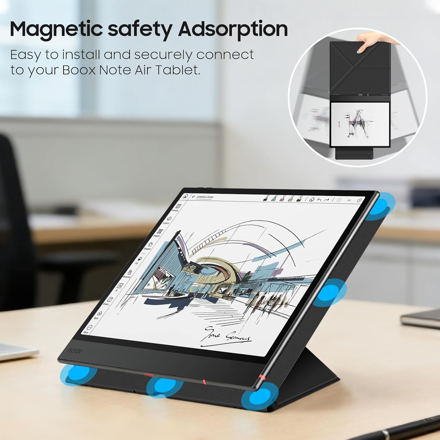 Husa magnetica tip stand universal pentru Ebook reader Onyx Boox Note ...