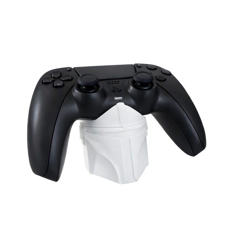 Suport Controller Playstation 5, Model Mandalorian, Alb, 6.9 x 8.2 x 6.8 cm