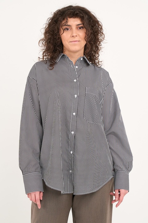 Lee Cooper, Camasa supradimensionata cu dungi, Bleumarin