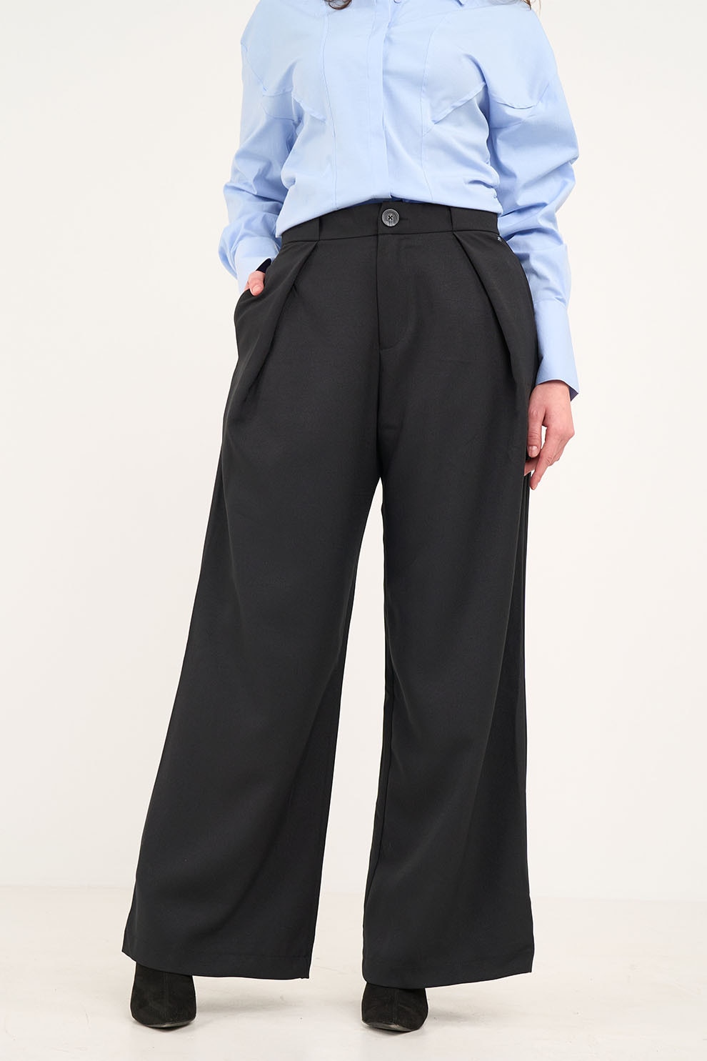 TIMEOUT, Pantaloni ampli, Negru, 34
