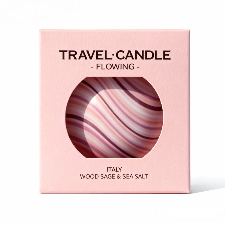 Lumanare parfumata aromaterapie, model nou, pentru cadou · Mic cadou parfumat pentru nunta (return gift) · Lumanare din ceara de soia · Parfum „Salvie italiana si sare de mare” · Potrivita pentru cadou sau uz personal · Roz · 7,5×6,2×8 cm