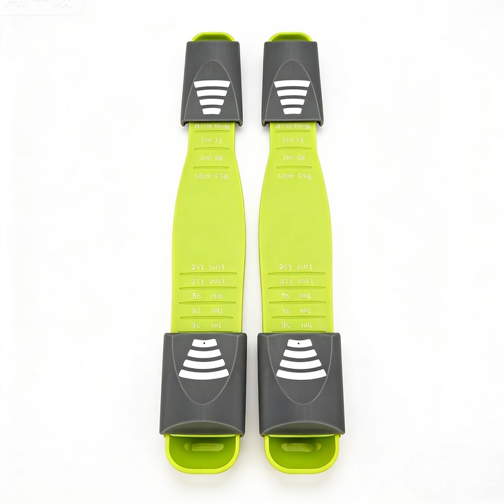 Lingura de masurat reglabila pentru bucatarie, scala pe 8 niveluri, potrivita pentru cafea, faina si condimente, masuratoare fixa ​​reglabila, lungime 22 cm, set de 2 piese, fabricata din silicon ecologic