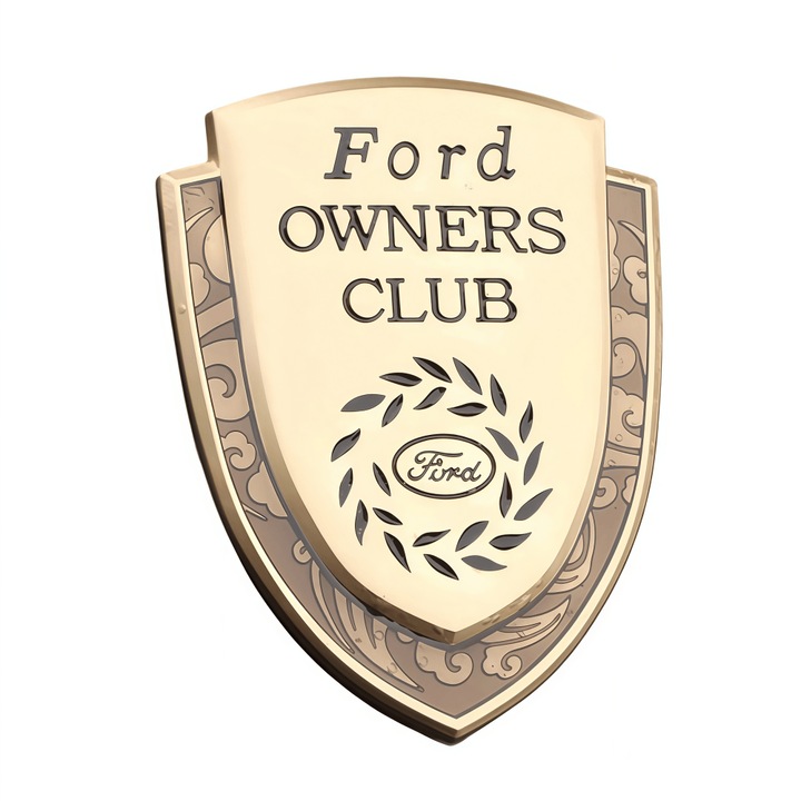 Badge Metalic Auto ARRRD, pentru Ford, Auriu, 7x6cm