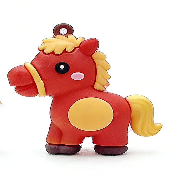 Szerencsepóni kulcstartó, véletlenszerű minta, szerencsehozó talizmán medál (XM 11)