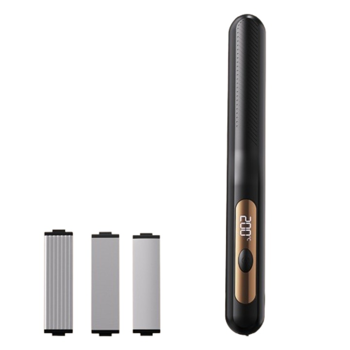 Placa de indreptat parul, 3 in 1, functie de indreptare si ondulare, fara fir