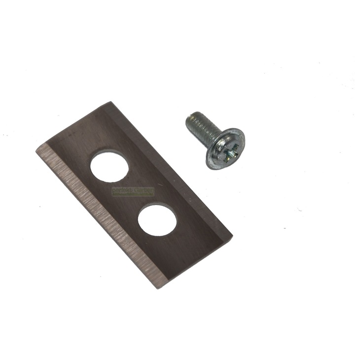 Lama din otel inoxidabil pentru robot de tuns iarba perfektGarten, 9x3, 6cm, set cu 9 suruburi