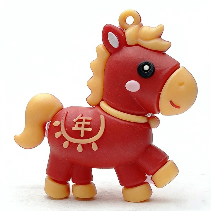 Kulcstartó, szerencsehozó póni, véletlenszerű minta, szerencsehozó medál (XM 23)