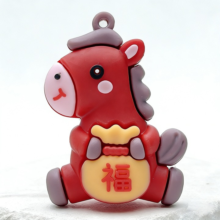 Szerencsepóni kulcstartó, véletlenszerű minta, szerencsehozó medál (XM 26)