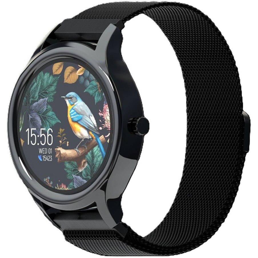 Set smartwatch Forever Forevive 3 SB-340, unisex, negru, cu boxa ...