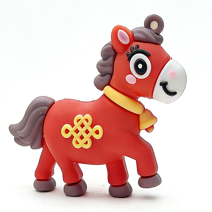 Szerencsepóni kulcstartó, véletlenszerű minta, szerencsehozó medál (XM 31)