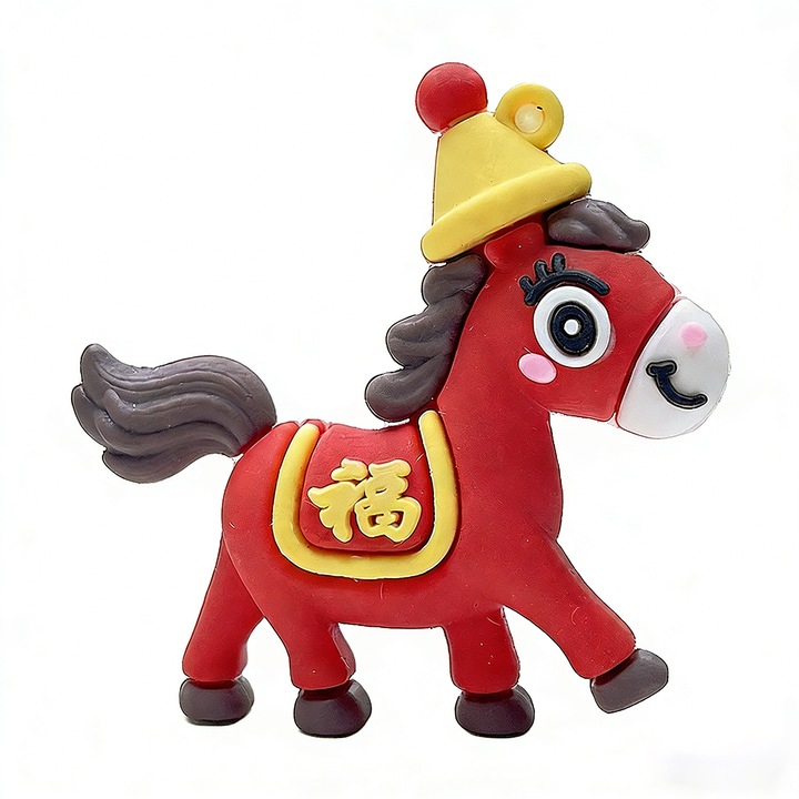 Szerencsepóni kulcstartó, véletlenszerű minta, szerencsehozó medál (XM 32)