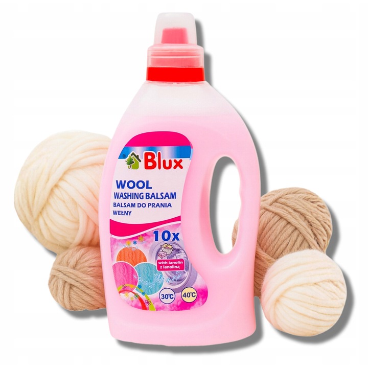 Gyapjúmosó Balzsam, Blux, Lanolin, Hatékonyan Mossa Az Összes Finom Szövetet, Megakadályozza A Színek Átvitelét, Ajánlott Hőmérséklet 30-40°C, Kiváló Minőség