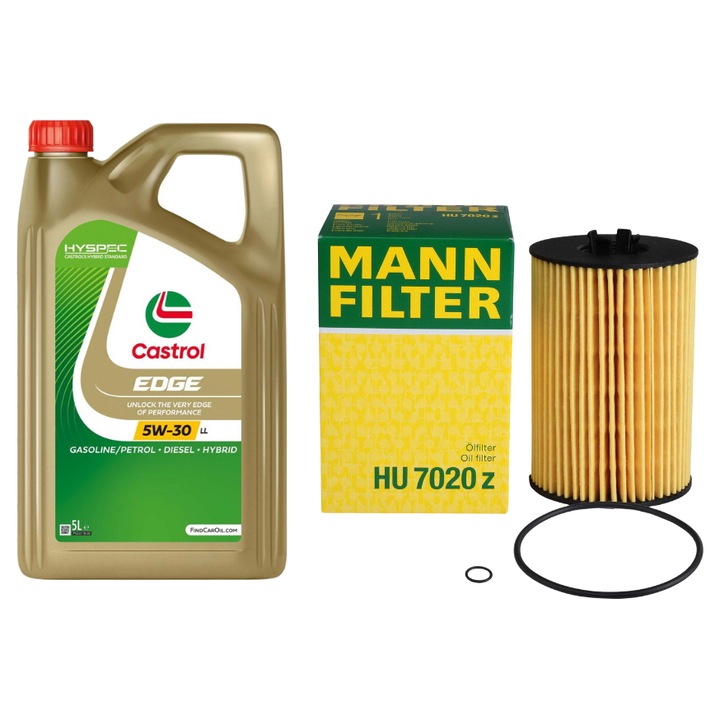 Pachet revizie Ulei motor 5l 5W30 Castrol+ filtru ulei Mann VW Transporter cod motor:CXEB, CXEC