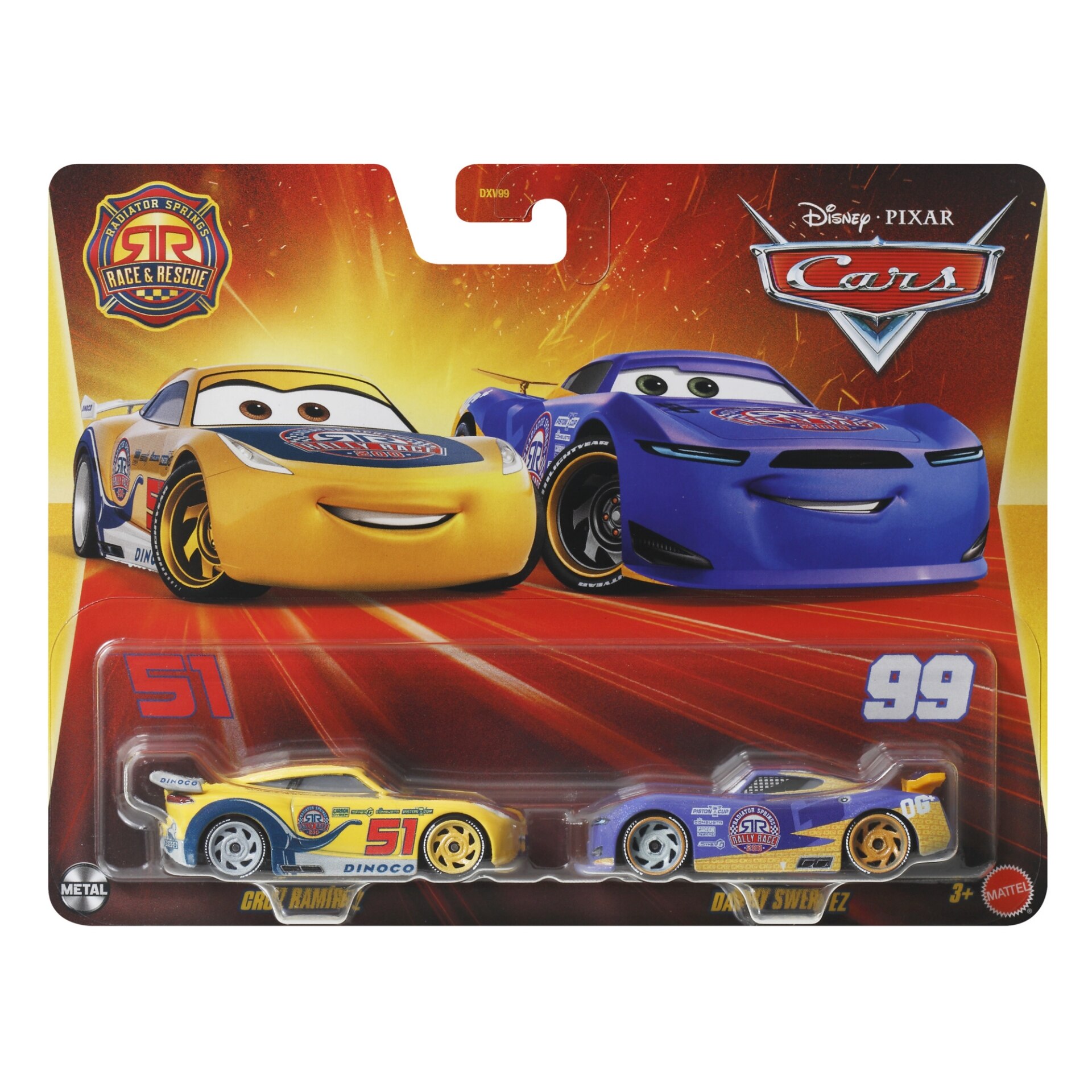 Set de mașinuțe metalice Disney Cars 3, Mattel, Cruz Ramirez și