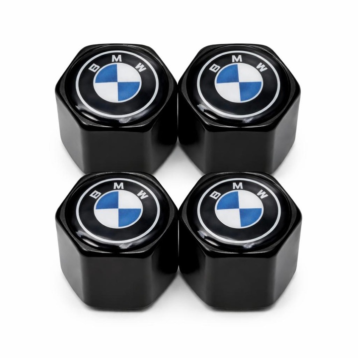 Set 4 Capace Ventil Roti IRO, Hexagonal, Aluminiu, Negru