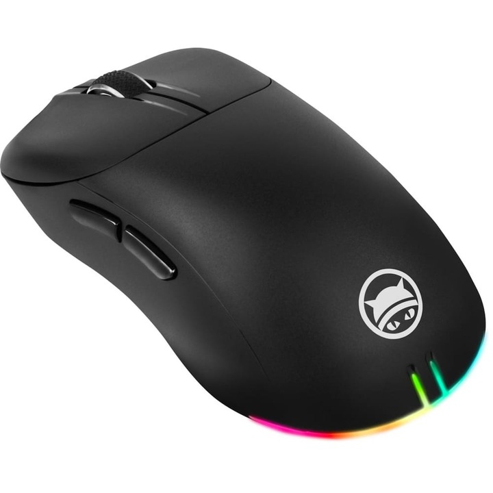Mouse gaming cu fir Gamiac PA50, ultralight 50 g, RGB, PixArt PMW3327, negru