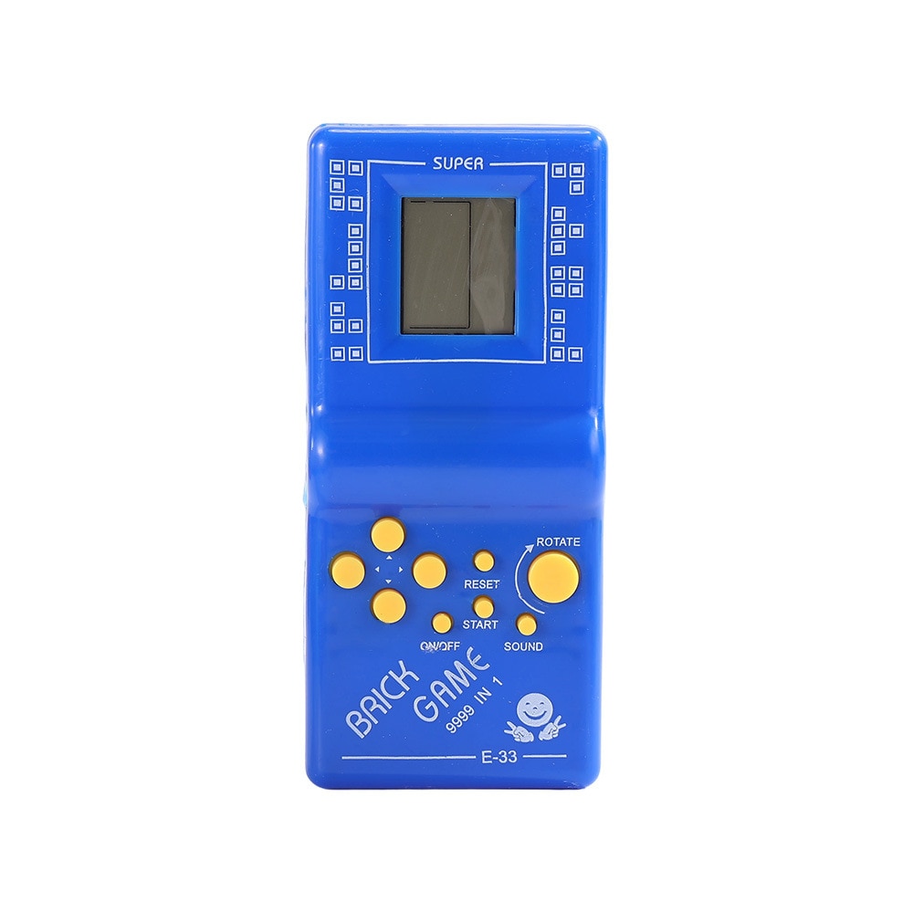 Consola de jocuri retro din caramizi, anii '80-'90, jocuri de curse si tanc, 26 de jocuri clasice incorporate, consola nostalgiica pentru copii, albastra