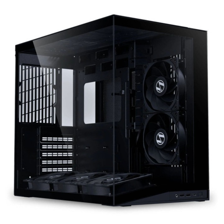 Carcasă computer mid-tower ATX Lian Li O11 Dynamic Mini V2 Flow, 5 ventilatoare preinstalate - O11DMIV2FX