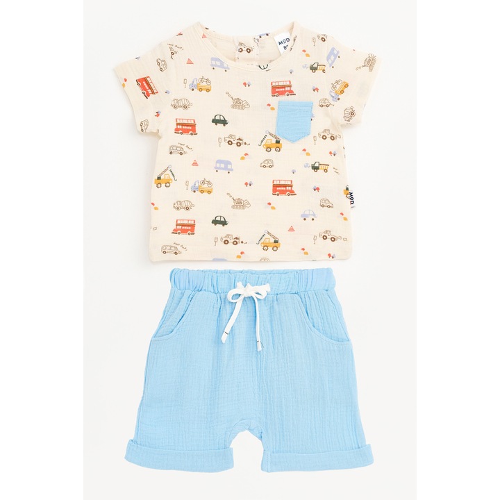 1 buzunar exterior spate pantalon, Albastru