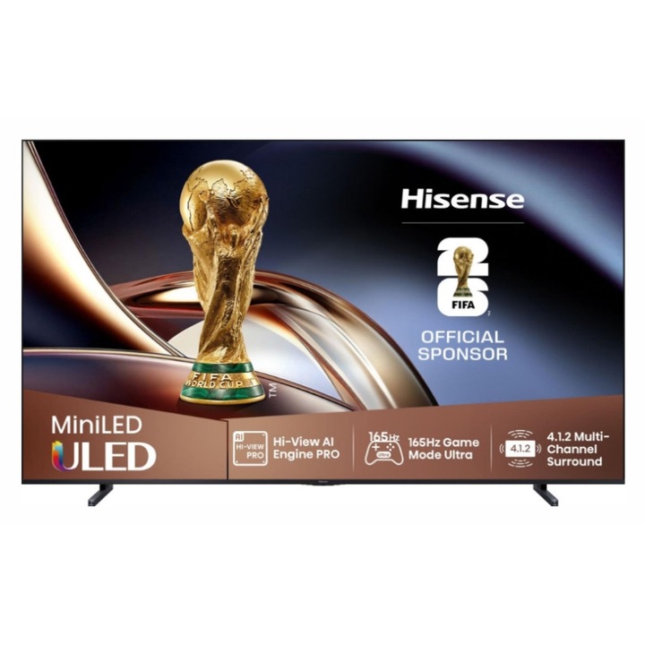 Телевизор Hisense, 100", 4K, Smart TV, черен, 239.8x50.0x133.2cm