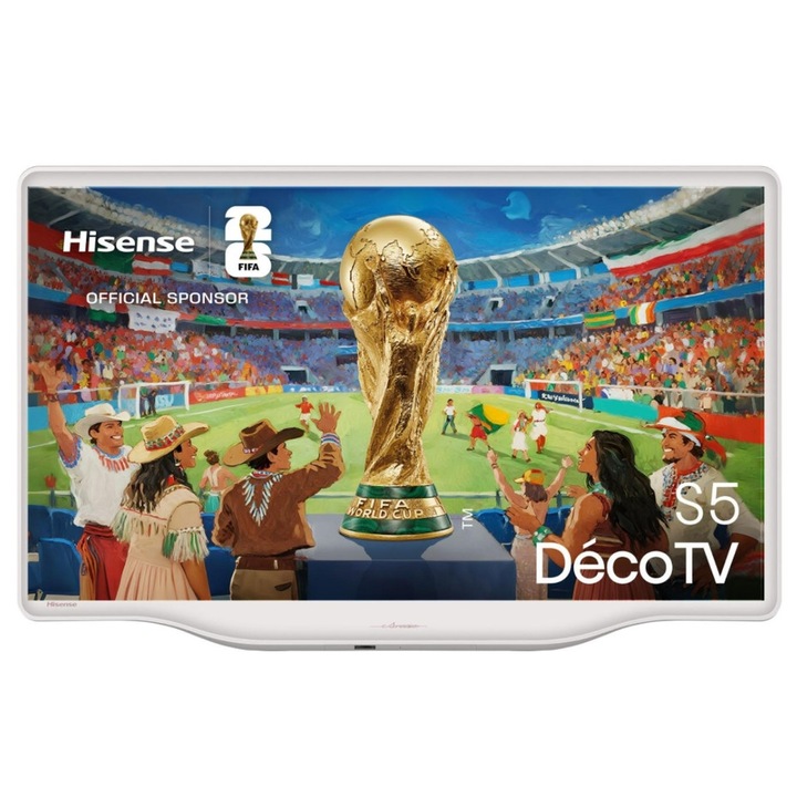 Телевизор Hisense 32" S5Q, Full HD 1920x1080, QLED, 220 nits, HDR, HLG, DTS HD, Light Sensor, Dolby Audio, Smart TV, WiFi, WiFi Direct, 2xHDMI, 2xUSB, LAN, CI+, DVB-T2/C/S2, White 32S5Q