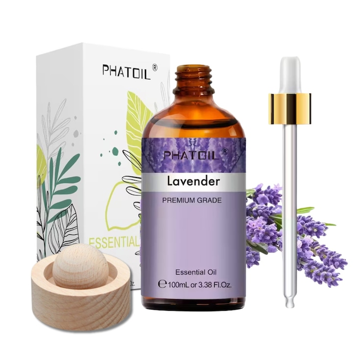 Phatoil Ulei Esențial Premium Cadou cu Odorizant de Lemn 100ml - Lavandă