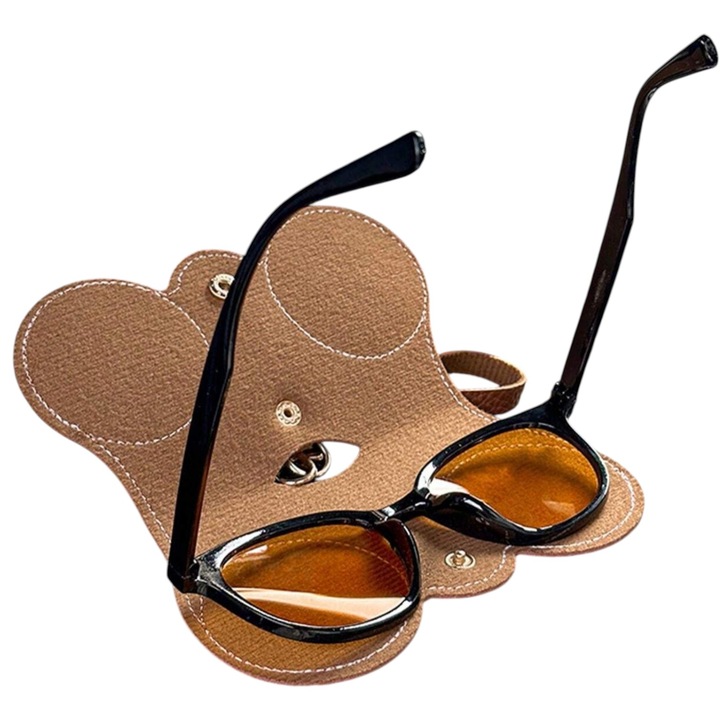 Husa pentru ochelari, piele, maro