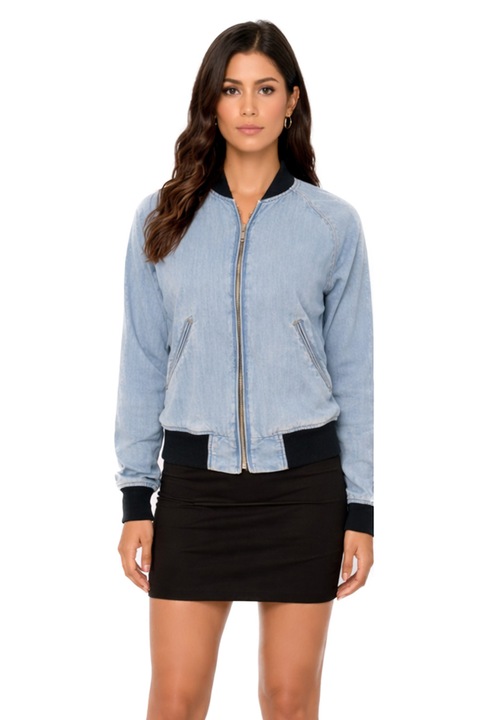 Geacă bomber denim pentru femei Diesel 7001408 16121-41, Croială bomber, Bumbac, S, Albastru deschis