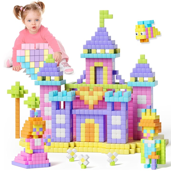 Set de constructie cu placi magnetice, Wacorresi®, cuburi magnetice, 80 Cuburi Magnetice, Diverse Modalitati De Combinar, Set Educational Magnetic 3+, Culoarea lui Macron, multicolor