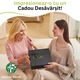 Set cadou pentru femei, 3 Produse premium, CADONIQUE®, Portofel lung din piele naturala, Curea din piele naturala, Esarfa din matase, Ambalate in cutie eleganta exceptionala, Ideie cadouri ideale pentru dama, ea, mama, iubita, sotie, nasa, Verde/Maro