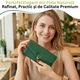 Set cadou pentru femei, 3 Produse premium, CADONIQUE®, Portofel lung din piele naturala, Curea din piele naturala, Esarfa din matase, Ambalate in cutie eleganta exceptionala, Ideie cadouri ideale pentru dama, ea, mama, iubita, sotie, nasa, Verde/Maro