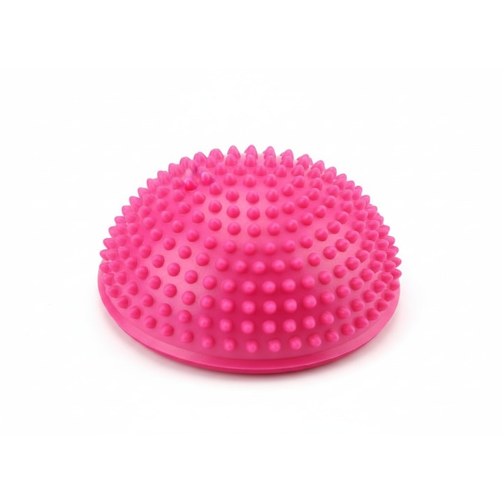 Розова 3D сензорна топка за баланс за фитнес, йога и пилатес, противоплъзгащ диск с масаж, тренировка на основните мускули и възстановяване