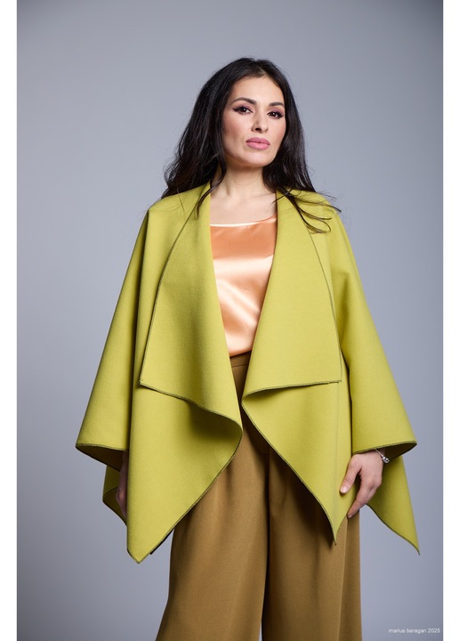 Jachetă femei ELLIS tip poncho, verde, One Size INTL