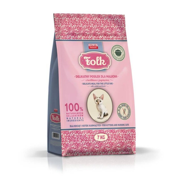 Folk Száraz Macskaeledel Nyúllal és Báránnyal 7 kg