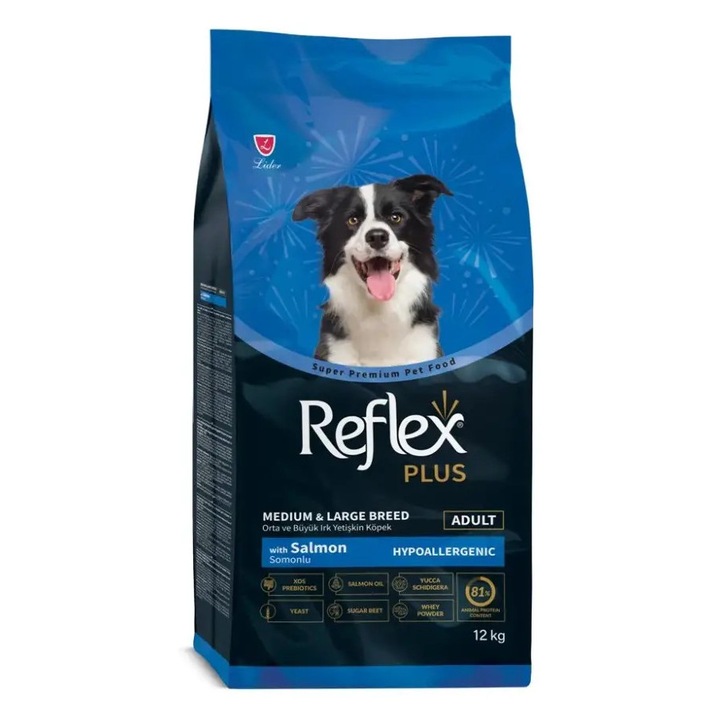 Суха храна за кучета, Reflex, Plus Adult Сьомга, хипоалергенна, 12 кг