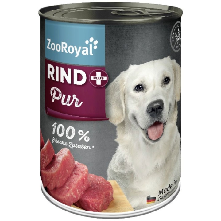 ZooRoyal nedves kutyaeledel, tiszta marha és borjúhús, 400g, minden méret, felnőtt