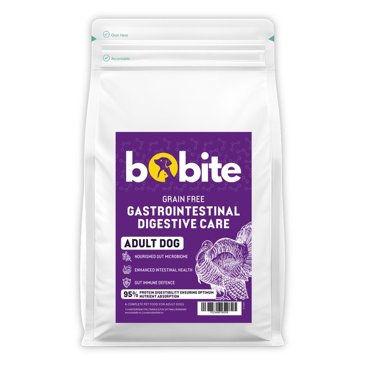 Bobite hrana uscata caini adulti, curcan hipoalergenica, fara cereale, 1.5 kg