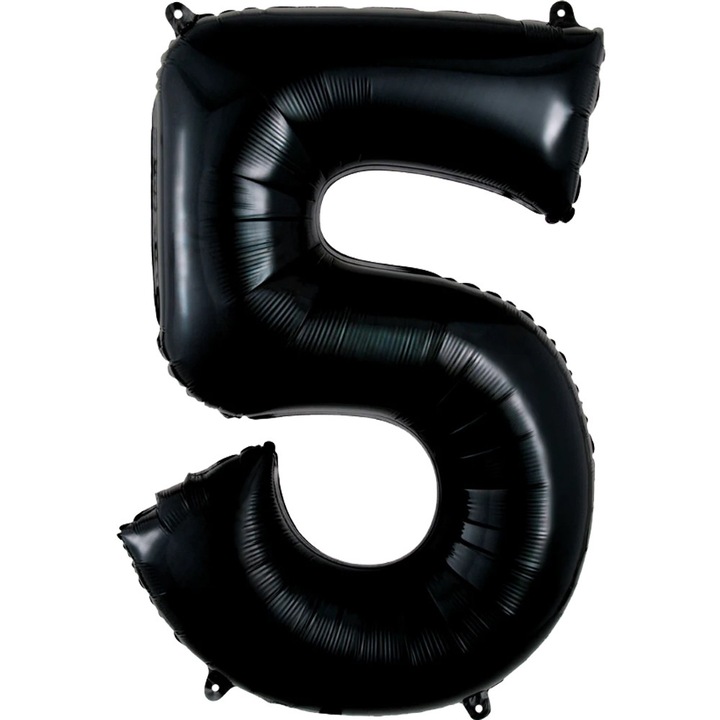 Balon Folie Cifra 5 Anagram Negru 86cm