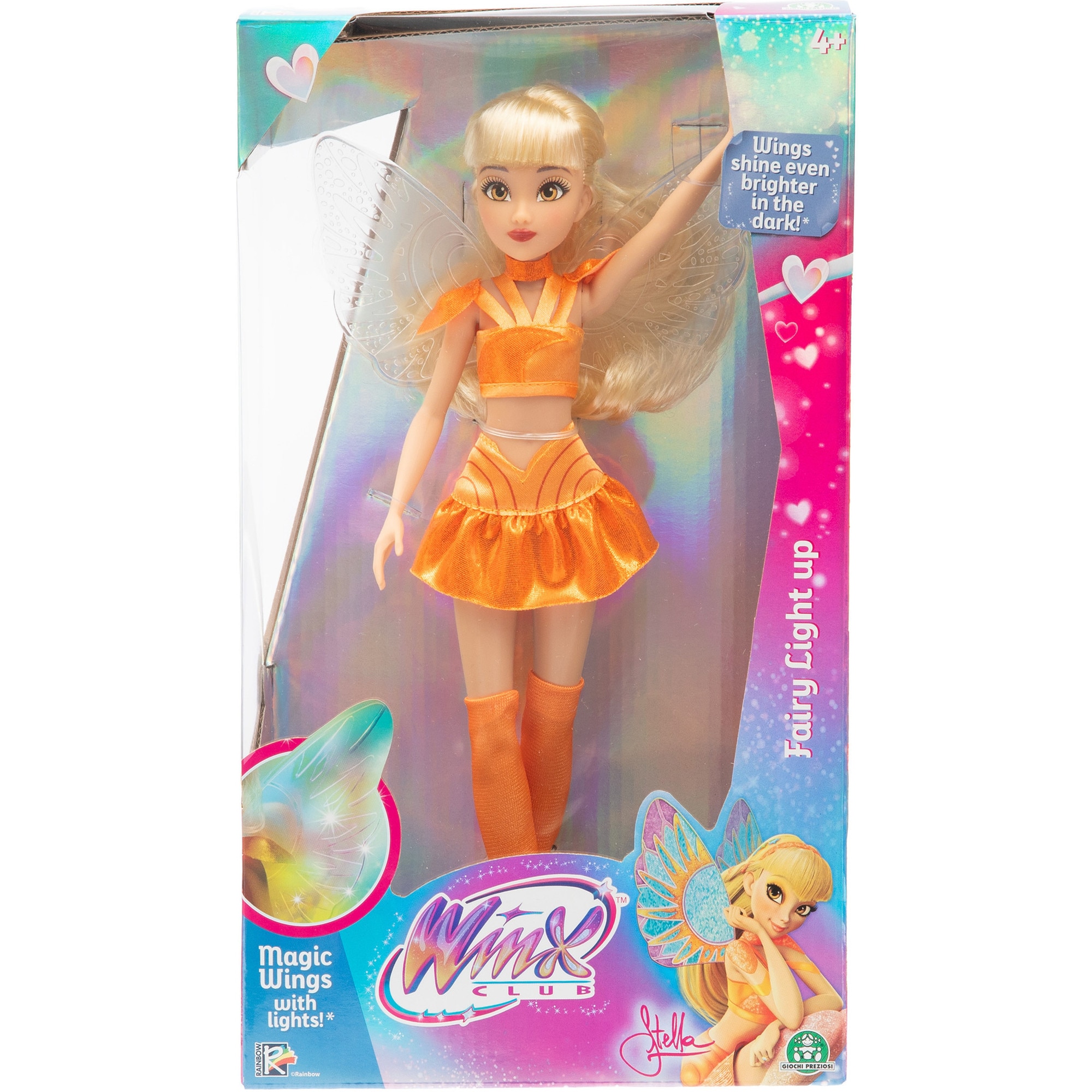Papusa Winx Fairy, Stella, cu luminite, 27 cm