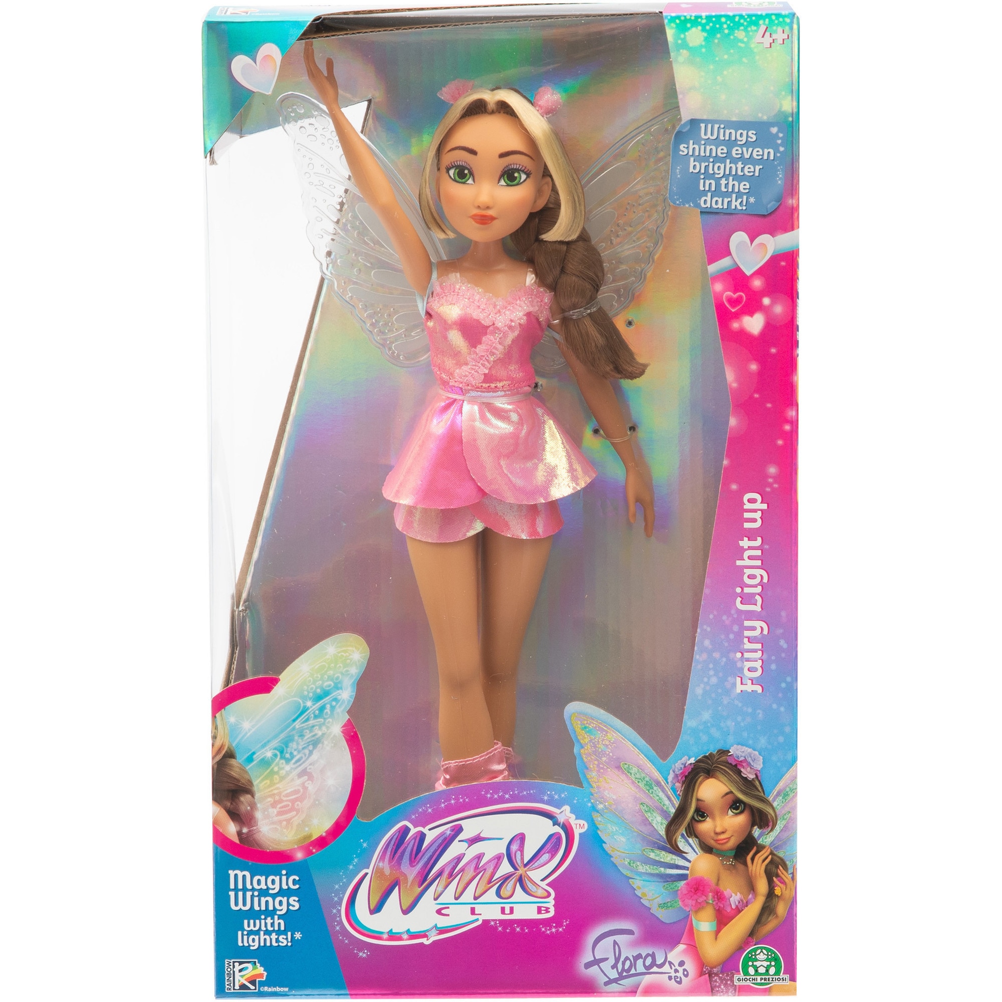 Papusa Winx Fairy, Flora, cu luminite, 27 cm