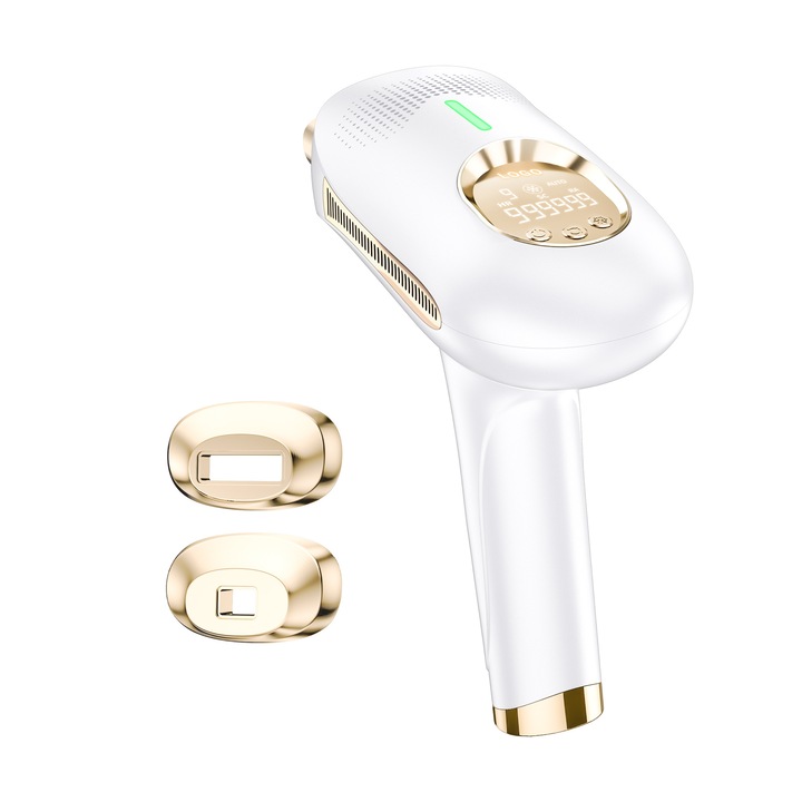 Епилатор IPL, BHRL-08, технология за охлаждане с лед, 9 регулируеми нива, за лице и тяло, дълготрайни резултати, многоцветен