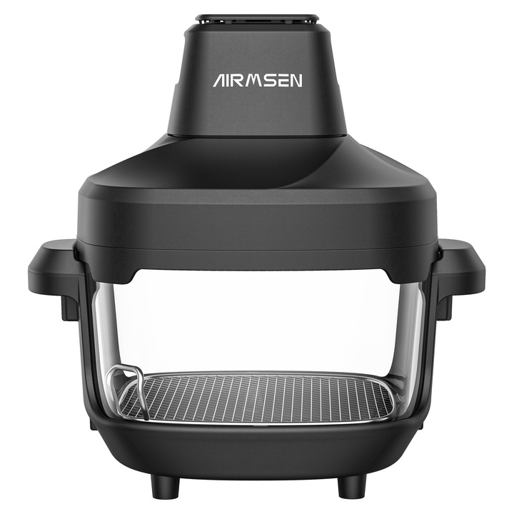 Friteuza cu Aer Cald, AIRMSEN, 1500W, 3kg, Bol din Sticla