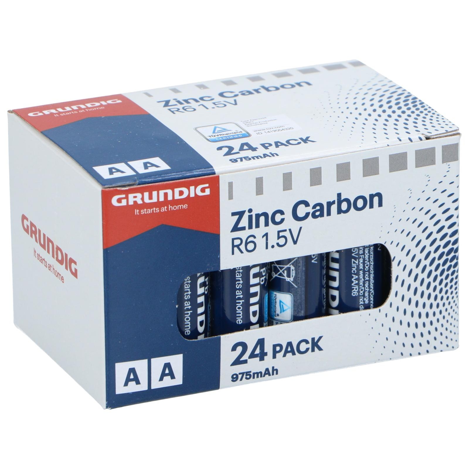 Set 24 baterii AA, Grundig, Zinc Carbon, 1.5V, 975mAh - eMAG.ro
