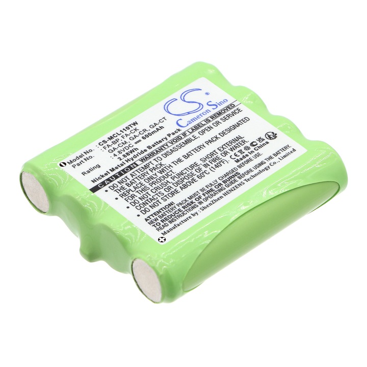 Ni-MH Akkumulátor Cameron Sino CS-MCL110TW 600mAh, Zöld, 40x40x10mm