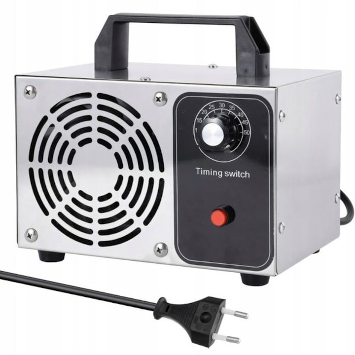 Generator de ozon, Zola, debit de ozon 20.000 mg/h, 100 W, 220-240V, reglarea timpului de lucru 1-60 min, argintiu