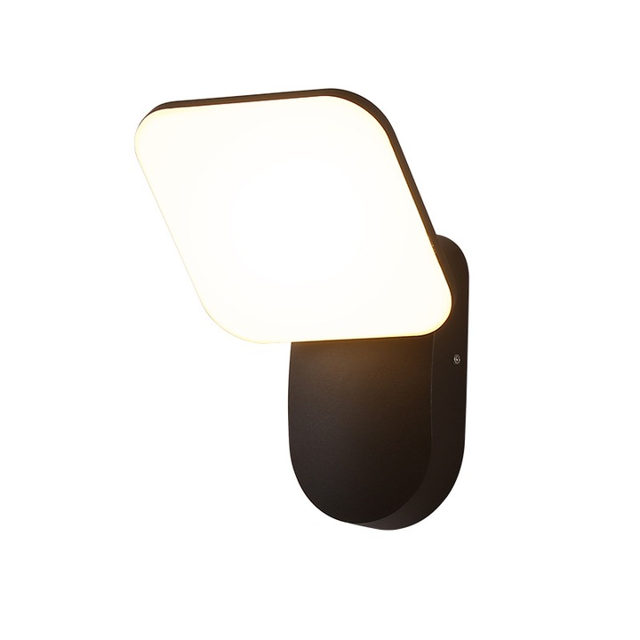 Vízálló LED fali lámpa, egyszerű design, alumínium, 30x10cm, beltéri és kültéri