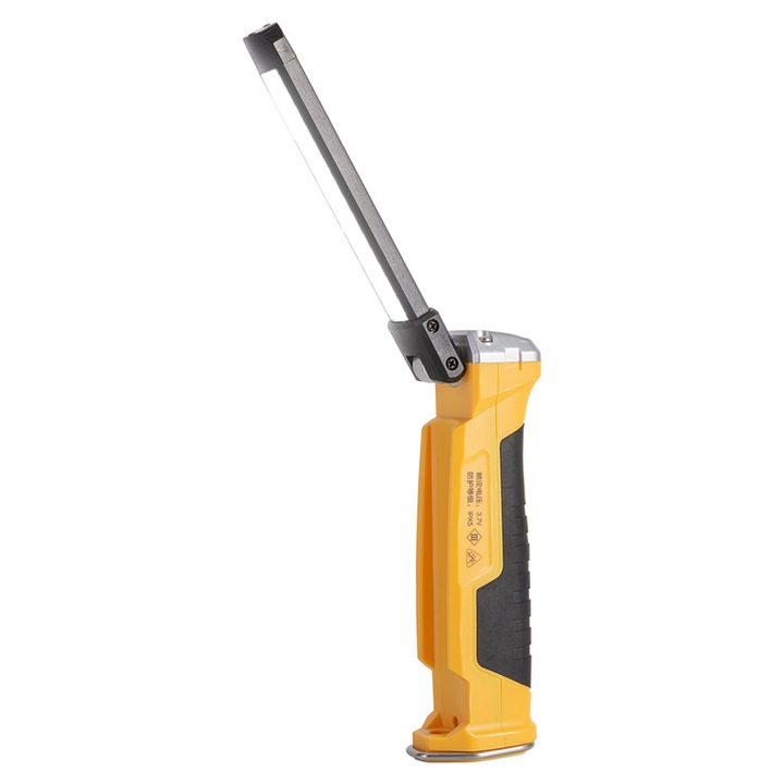 Lampa de lucru portabila, cu acumulator, LED + COB, design pliabil, baza magnetica, 180° rotire, 180° pliere