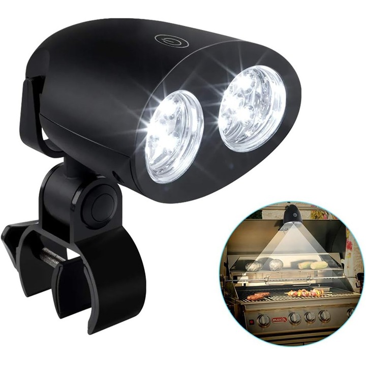 Lumina LED pentru gratar, 10 bucati, rotire 360°, rezistenta la caldura si apa, montare usoara