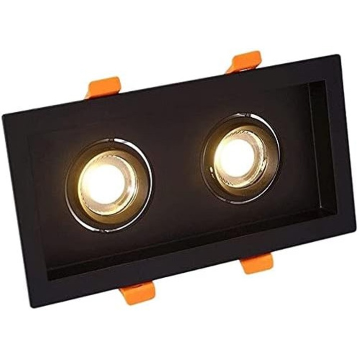 Spoturi incastrate 3W set, iluminat LED, alb, dimensiuni 10x10cm